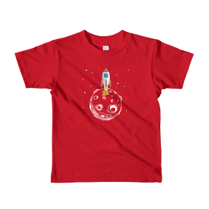 Camiseta de manga corta infantil rocket white